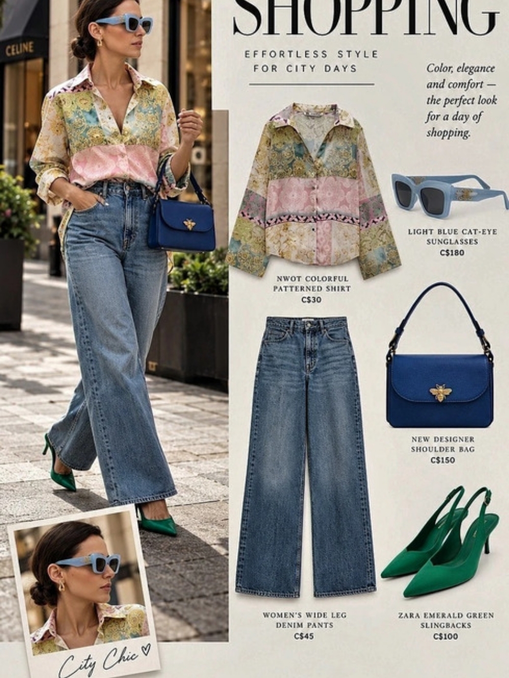Top, Bag And Sunglasses